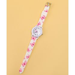 Babyhug Free Size Analog Watch with Butterfly Print - Purple
