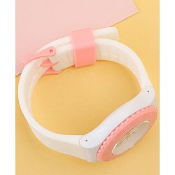 Babyhug Free Size Analog Watch with Unicorn Print - White & Pink