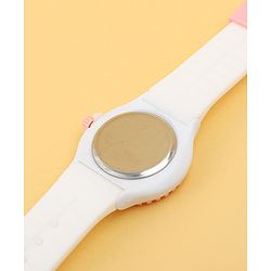 Babyhug Free Size Analog Watch with Unicorn Print - White & Pink
