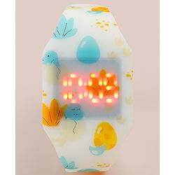 Babyhug Free Size Digital Watch with Baby Dino Print - Multicolor