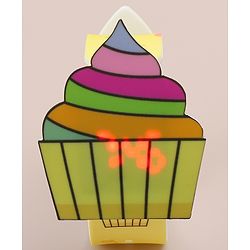 Babyhug Free Size Digital Watch with Cupcake Print - Yellow