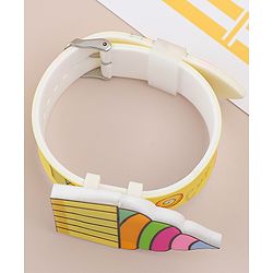 Babyhug Free Size Digital Watch with Cupcake Print - Yellow