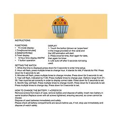 Babyhug Free Size Digital Watch With Cupcake Print - Light Blue