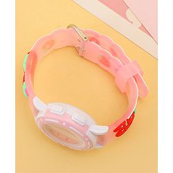 Babyhug Free Size Analog Watch with Strawberry Print - Pink
