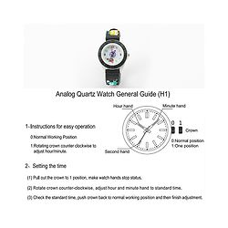 Babyhug Free Size Analog Watch with Car Print - White & Black