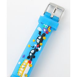 Babyhug Free Size Analog Watch with Car Print - White & Black