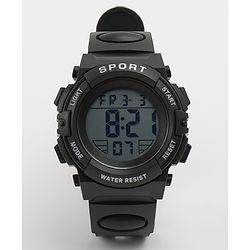 Babyhug Free Size Solid Digital Watch - Black