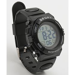 Babyhug Free Size Solid Digital Watch - Black