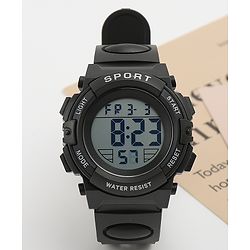 Babyhug Free Size Solid Digital Watch - Black