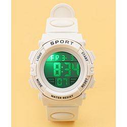 Babyhug Free Size Solid Digital Watch - White