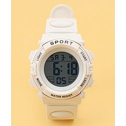 Babyhug Free Size Solid Digital Watch - White
