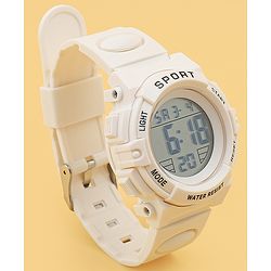 Babyhug Free Size Solid Digital Watch - White
