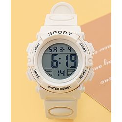 Babyhug Free Size Solid Digital Watch - White