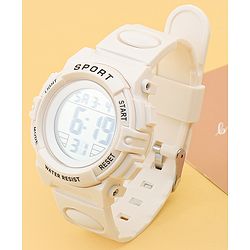 Babyhug Free Size Solid Digital Watch - White