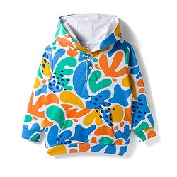 Babyhug Knit Premium Light Gauge Terry Full Sleeves Printed Hooded T-Shirt & Jeans Set With Kangaroo Pockets - Blue