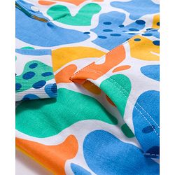 Babyhug Knit Premium Light Gauge Terry Full Sleeves Printed Hooded T-Shirt & Jeans Set With Kangaroo Pockets - Blue