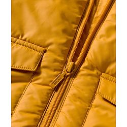 Babyhug Woven Full Sleeves Hooded Padded Jacket With Tiger Embroidery - Yellow