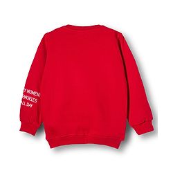Babyhug Fleece Knit Full Sleeves Sweatshirt with Sequin Heart Design - Red