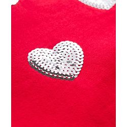 Babyhug Fleece Knit Full Sleeves Sweatshirt with Sequin Heart Design - Red