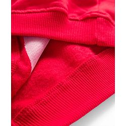Babyhug Fleece Knit Full Sleeves Sweatshirt with Sequin Heart Design - Red