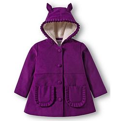 Babyhug Woven Full Sleeves Solid Hooded Winter Jacket - Purple