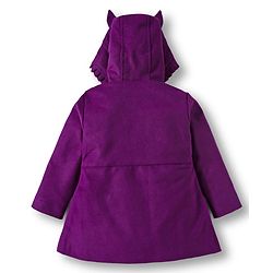 Babyhug Woven Full Sleeves Solid Hooded Winter Jacket - Purple