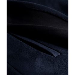 Babyhug Woven Full Sleeves Solid Color Overcoat with Bow Applique - Navy Blue