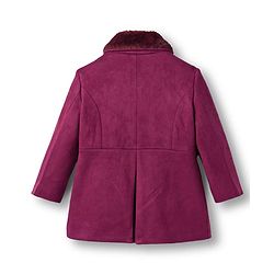 Babyhug Woven Full Sleeves Solid Color Overcoat with Bow Applique - Navy Blue