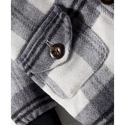 Babyhug Woven Full Sleeves Checks Hooded Overcoat - Black & White