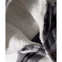 Babyhug Woven Full Sleeves Checks Hooded Overcoat - Black & White