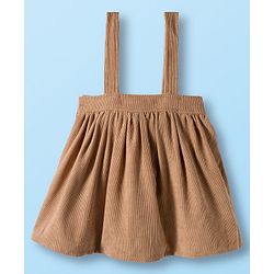 Babyhug Cotton Knit Half Sleeves Top & Skirt Set With Bow Applique - White
