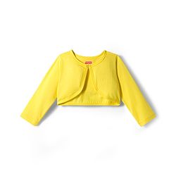 Babyhug Cotton Woven Floral Printed Frock with Three Fourth Sleeves Jacket - Yellow