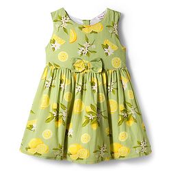 Babyhug Cotton Woven Floral Printed Frock with Three Fourth Sleeves Jacket - Yellow