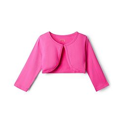 Babyhug Cotton Knit Floral Printed Dress With Full Sleeves Solid Coloured Shrug - Fuchsia