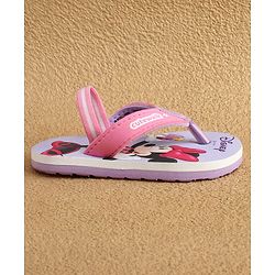 Cute Walk by Babyhug Disney Back Strap Flip Flops With Mickey & Minnie Print - Blue & Pink