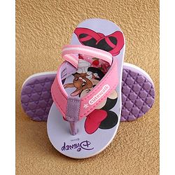 Cute Walk by Babyhug Disney Back Strap Flip Flops With Mickey & Minnie Print - Blue & Pink