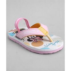 Cute Walk by Babyhug Disney Back Strap Closure Flip Flops With Minnie Mouse Print - Pink & White