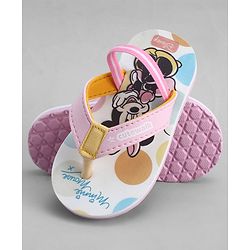 Cute Walk by Babyhug Disney Back Strap Closure Flip Flops With Minnie Mouse Print - Pink & White