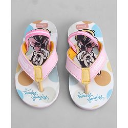 Cute Walk by Babyhug Disney Back Strap Closure Flip Flops With Minnie Mouse Print - Pink & White