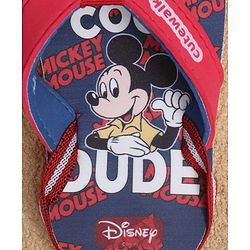 Cute Walk by Babyhug Disney Back Strap Flip Flops with Mickey Mouse Graphic - Red & Navy Blue