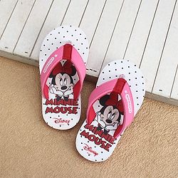 Cute Walk by Babyhug Disney Flip Flops With Minnie Mouse Print - Pink & White