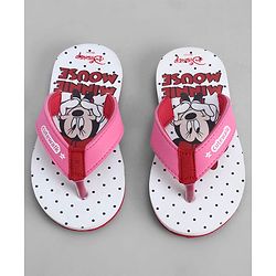Cute Walk by Babyhug Disney Flip Flops With Minnie Mouse Print - Pink & White