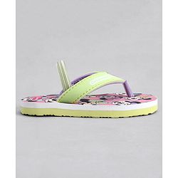 Cute Walk by Babyhug Disney Back Strap Closure Flip Flops With Minnie Mouse Print - Yellow & Pink