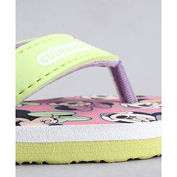 Cute Walk by Babyhug Disney Back Strap Closure Flip Flops With Minnie Mouse Print - Yellow & Pink