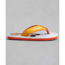 Cute Walk by Babyhug Disney Flip Flops With Mickey Mouse Print - Yellow & Beige