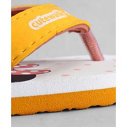 Cute Walk by Babyhug Disney Slip On Flip Flops with Minnie Mouse Print-  Yellow & Beige