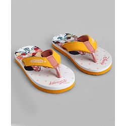 Cute Walk by Babyhug Disney Slip On Flip Flops with Minnie Mouse Print-  Yellow & Beige