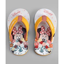 Cute Walk by Babyhug Disney Slip On Flip Flops with Minnie Mouse Print-  Yellow & Beige