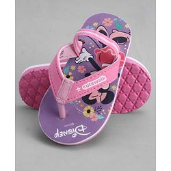 Cute Walk by Babyhug Disney Back Strap Closure Flip Flops With Mickey Mouse Print - Pink & Purple