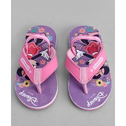 Cute Walk by Babyhug Disney Back Strap Closure Flip Flops With Mickey Mouse Print - Pink & Purple